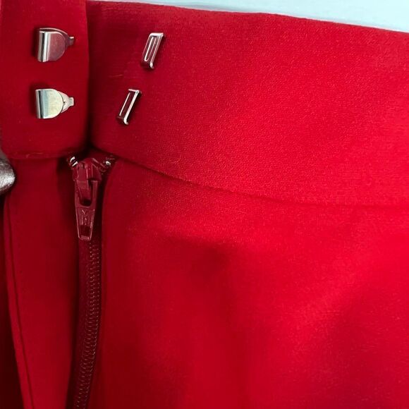 Lafayette 148 New York Clinton Cuffed Pants Red Creased Trousers Size 6 - Picture 15 of 16